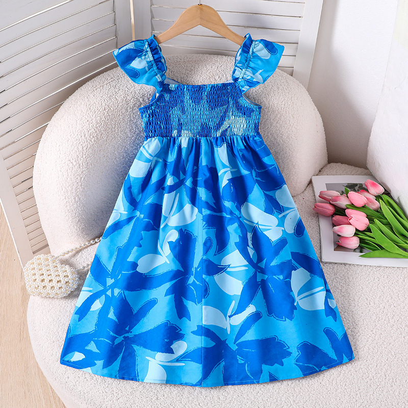 Comercio exterior ropa de mujer 2026 primavera y verano nuevo estilo europeo y americano de vacaciones de ocio impresión de armband plegable vestido de swing