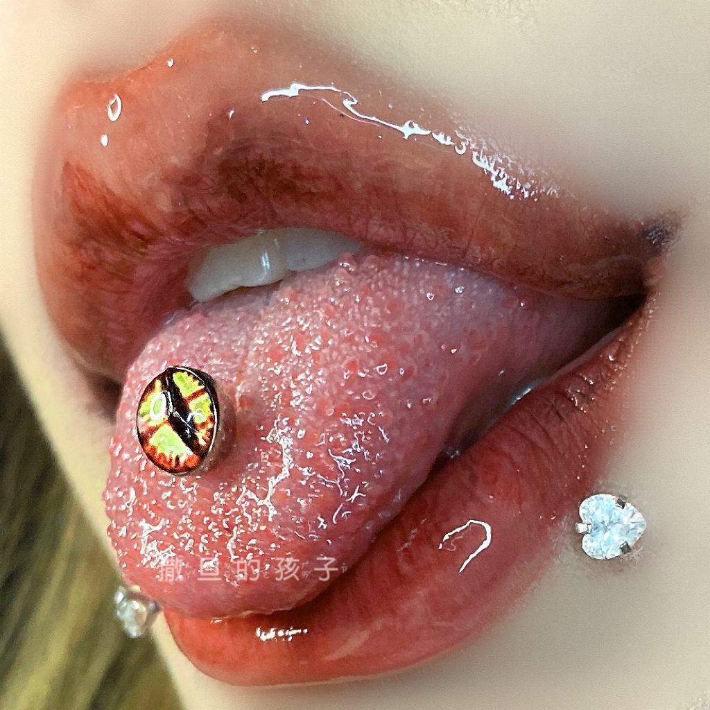 Labret stud lip piercing jewelry styling detail