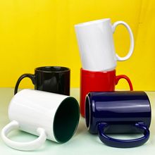 15盎司oz陶瓷杯 大容量彩色陶瓷马克杯 外贸出口热升华涂层水杯