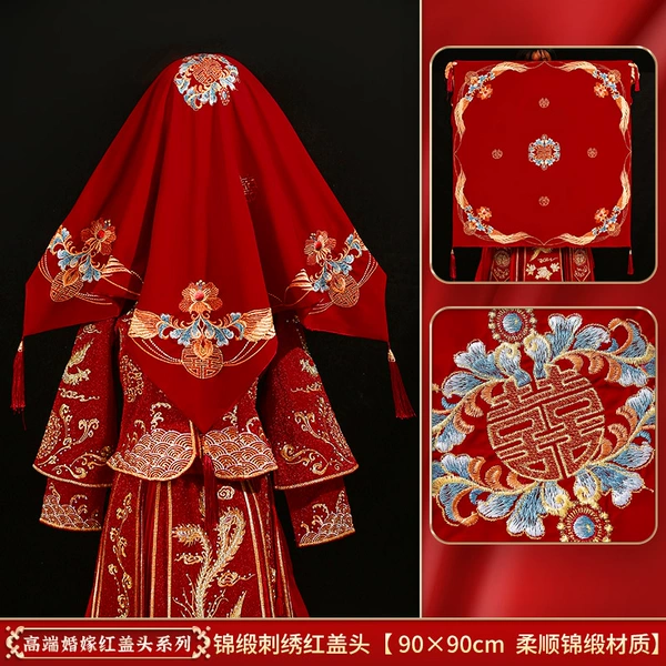 [Straight hair in stock] ⭐High quality wedding red hijab [Tie the knot]