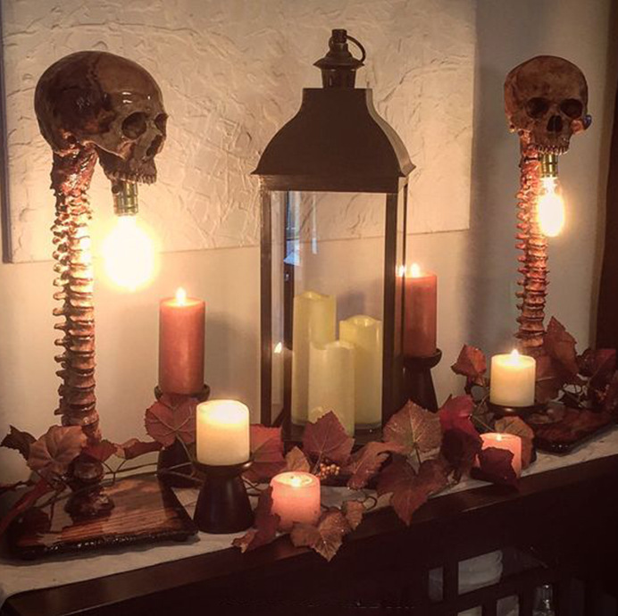 Cross-border Household Products Creative Halloween Ornaments Resin Crafts Ghost Skull Night Light Decoration Quanzhou