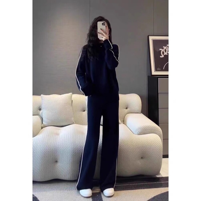 大码时尚高级感运动套装女春秋胖MM宽松显瘦卫衣阔腿裤休闲两件套|undefined