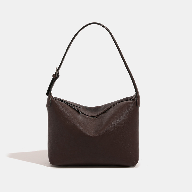 Soft Leather Underarm Hobo Bag For Women 2024 New Versatile Casual Handbag Korean Style Commuter Shoulder Bag Dumpling Bag - Thumbnail 7