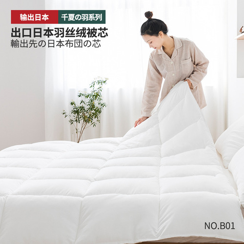 B01【Summer of a Thousand Birds】Japanese Feathery Velvet Blanket Core Hotel-Specific Cotton Cover Double-Sided Four-Season Blanket