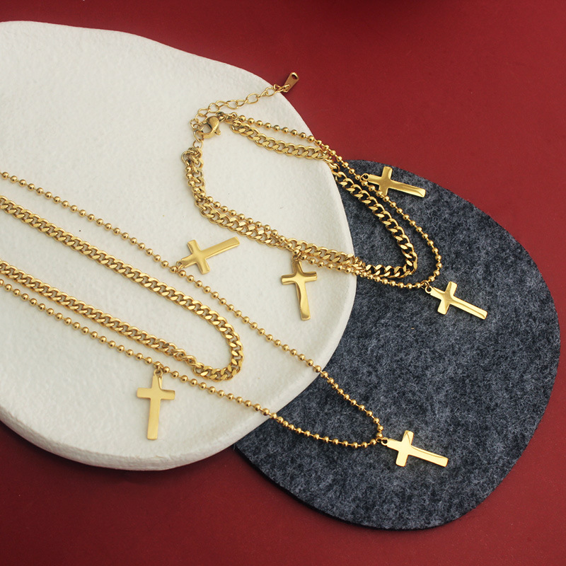 Ethnic Style Cross Titanium Steel Bracelets Necklace