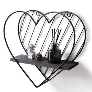 Cross-Border Hot Selling Living Room Metal Modern Simple Floating Partition Wall Storage Rack Creative Love Shelf Wall Shelf