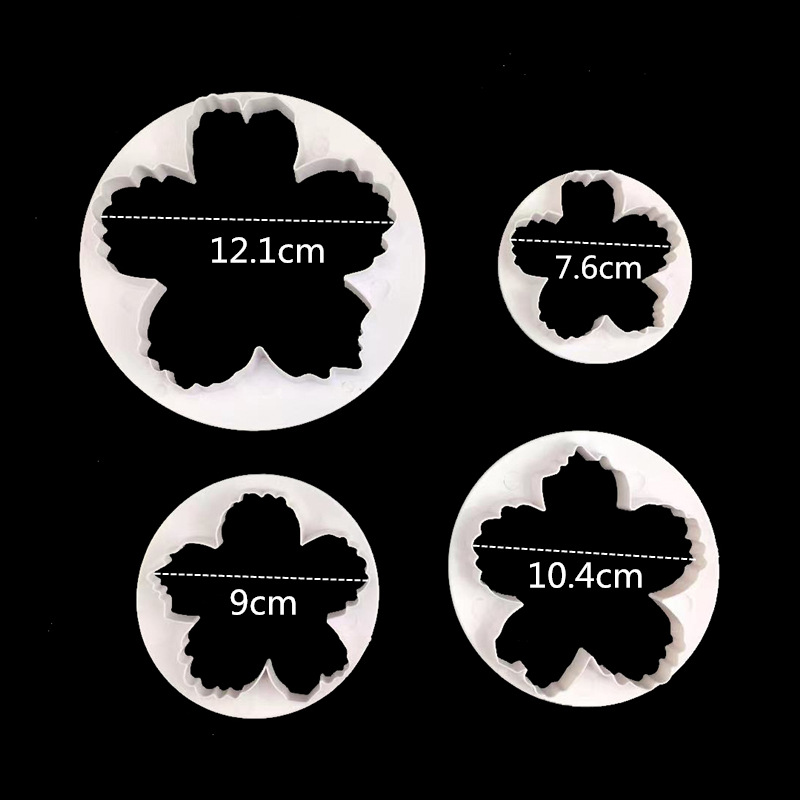 4pcs большой пленка для резки пионов Домашняя форма для выпечки креативная пластиковая форма для печенья декоративная форма для торта с сахаром