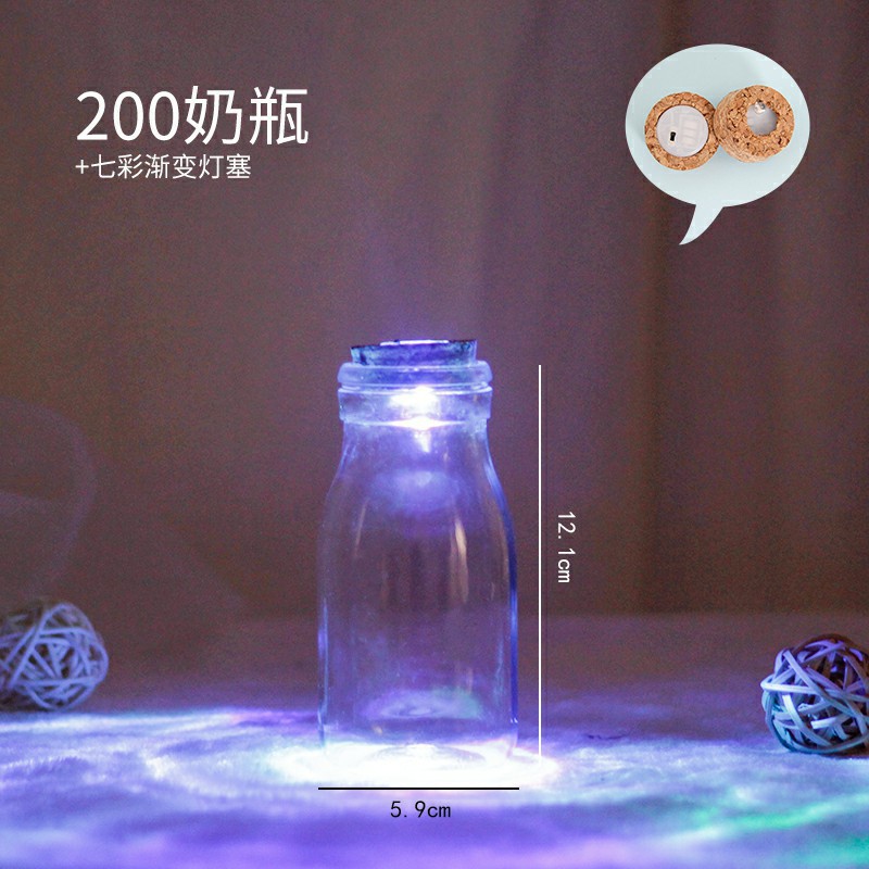EXPRESIÓN DEL SEGUNTO DIY Botella de mar transparente tapón de madera botella de vidrio flotante botella de arco iris botella de deseo botella de estrella material