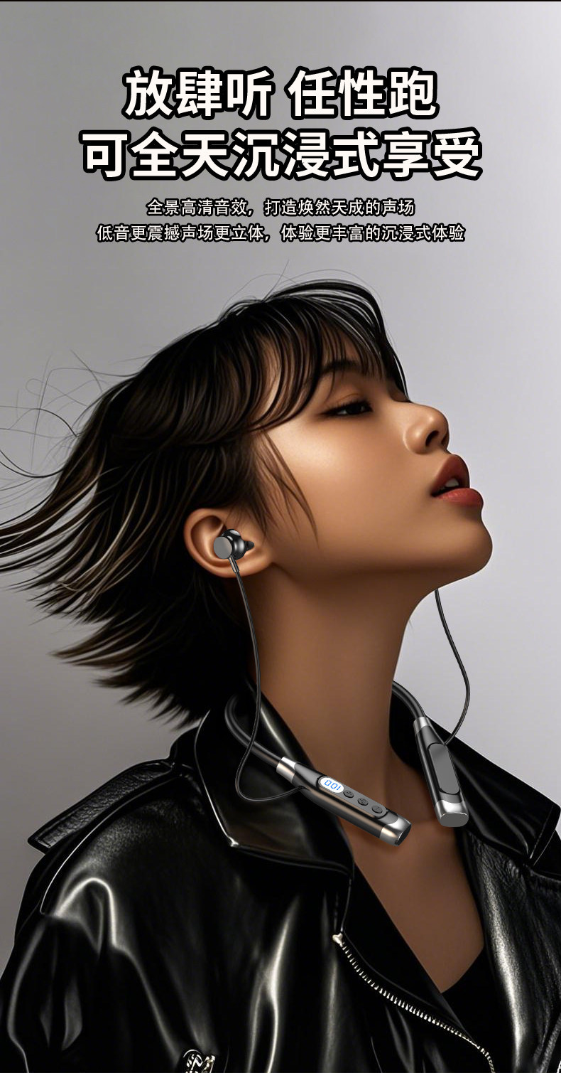 New neck-hanging Bluetooth headset 25, wireless live streaming, long battery life, karaoke ear-monitor, sports, card slot, high-definition music listening