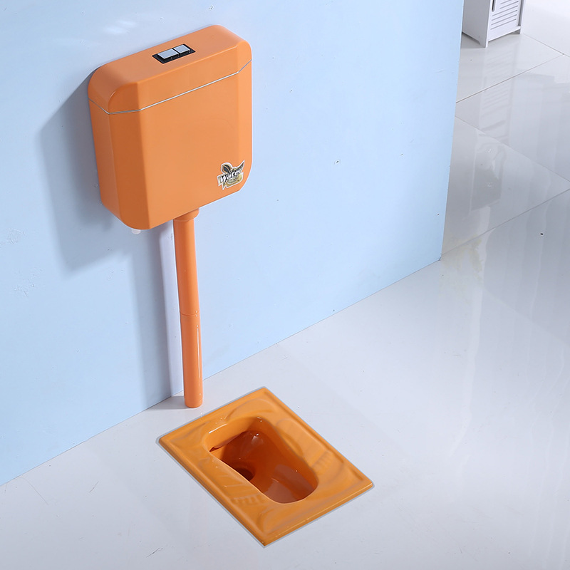Suministro directo de fábrica kindergarten niños dibujos animados color cuclillas pan cerámica urinario en cuclillas pozo cuclillas inodoro en stock image 8
