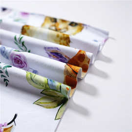 厂家现货/可定数码印花直喷全棉氨纶弹力鱼鳞纹毛圈布休闲服面料