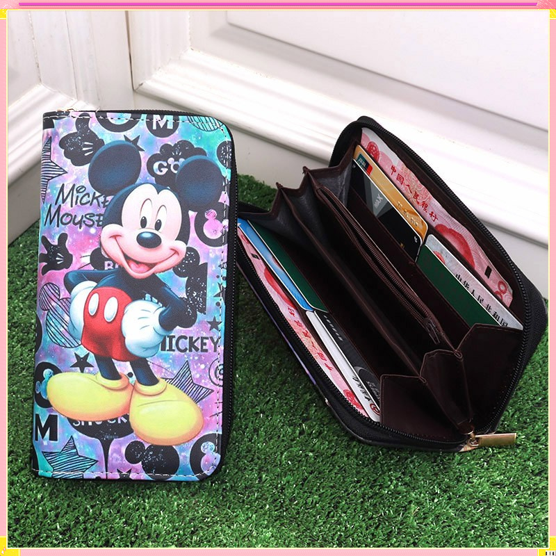 Trend cartoon cute fashionable long wallet with zipper for boys