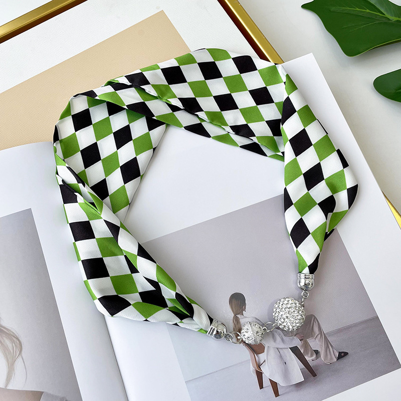 Nueva hebilla magnética bufanda collar cuello decoración perezoso multi-funcional bufanda elegante todo-fósforo correa de muñeca bufanda decorativa banda de pelo