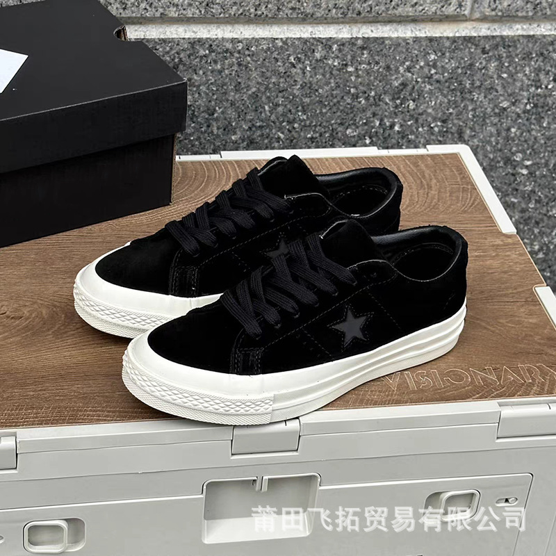 純正オリジナル Converse クムラ ワンスター レザースエード レトロ ブラック ロートップ スポーツ スケートボード シューズ 男女兼用|undefined