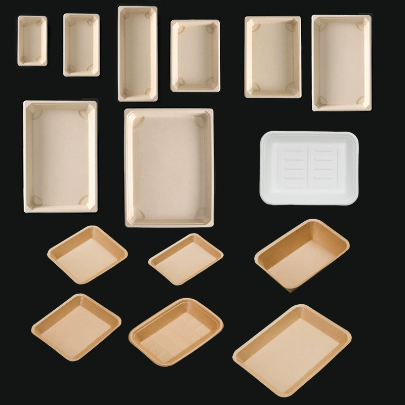 Разлагаемые Барбекю Плиты Прямоугольные Одноразовые Крафт-Бумага Лодка Коробка Тарелка Бумажный Лоток Картофель Газа Коробка Жареная Курица Бумажная Тарелка