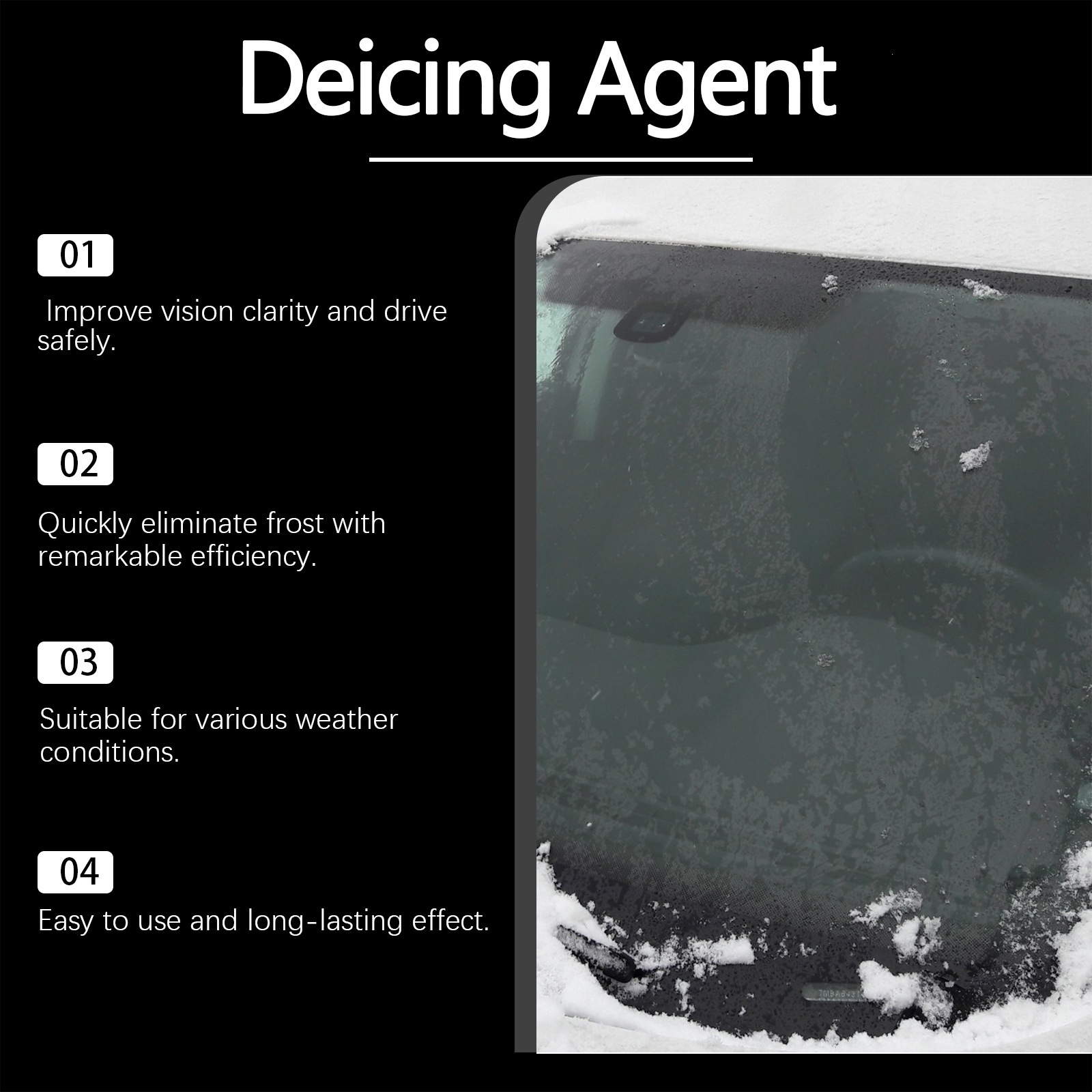 Homonth Windshield Defrosting Spray Car Window Glass Anti-Fog Clear Vision Dust Removal Anti-Freeze Agent