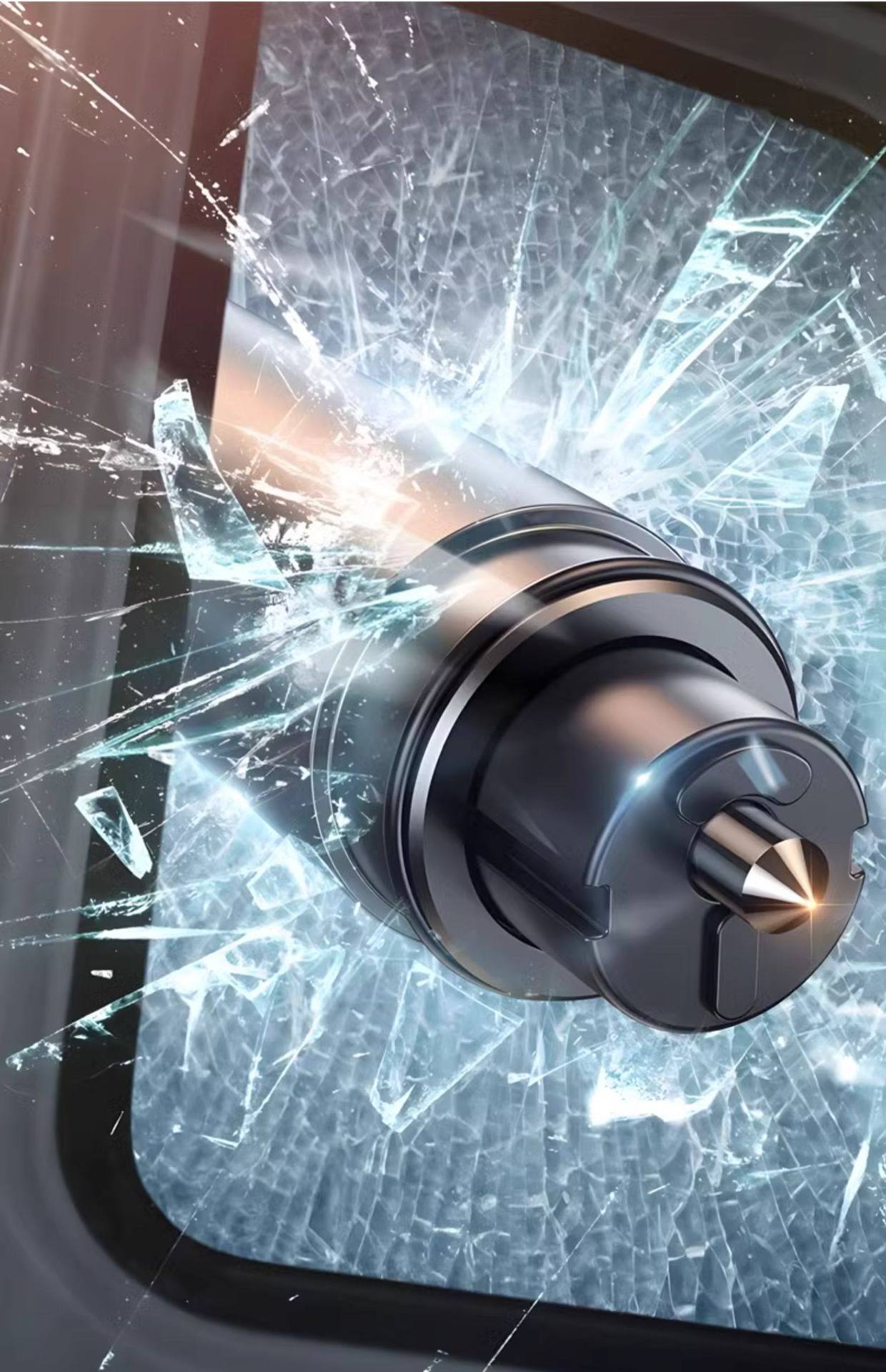 Car Window Breaker Safety Hammer, In-Car Life-Saving Tool, Multifunctional One-Second Window-Breaking Device for Escape from Broken Glass