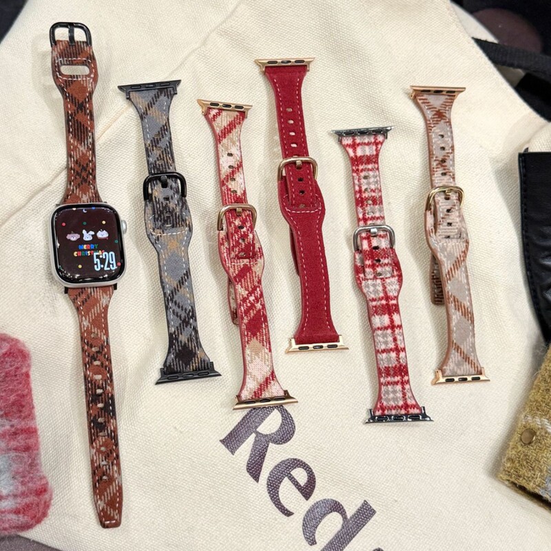 Autumn and Winter New Woolen Plaid Strap Suitable for Apple Watch iWatch 11 Generation 10/987Ultra/Se
