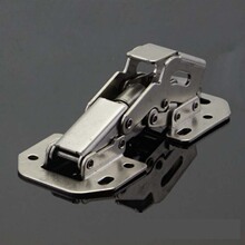 明装缓冲铰链橱柜桥型铰链青蛙弹子铰链免开孔槽柜门家具缓冲合页