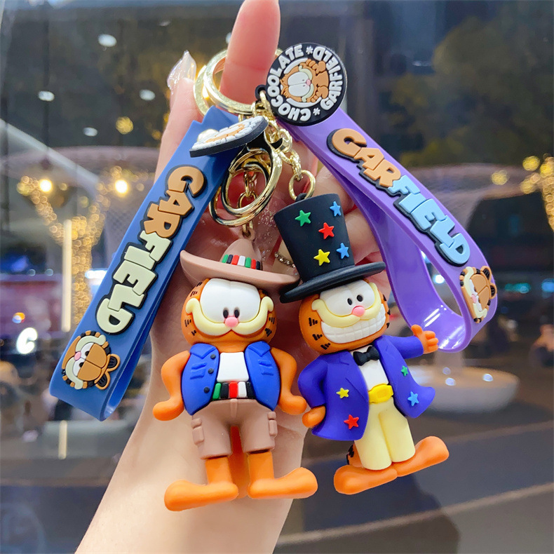 Cute Garfield Keychain Women's Exquisite Funny Doll Key Chain Pendant Couple's School Bag Car Key Pendant Cute Garfield Keychain Women's Exquisite Funny Doll Key Chain Pendant Couple's School Bag Car Key Pendant