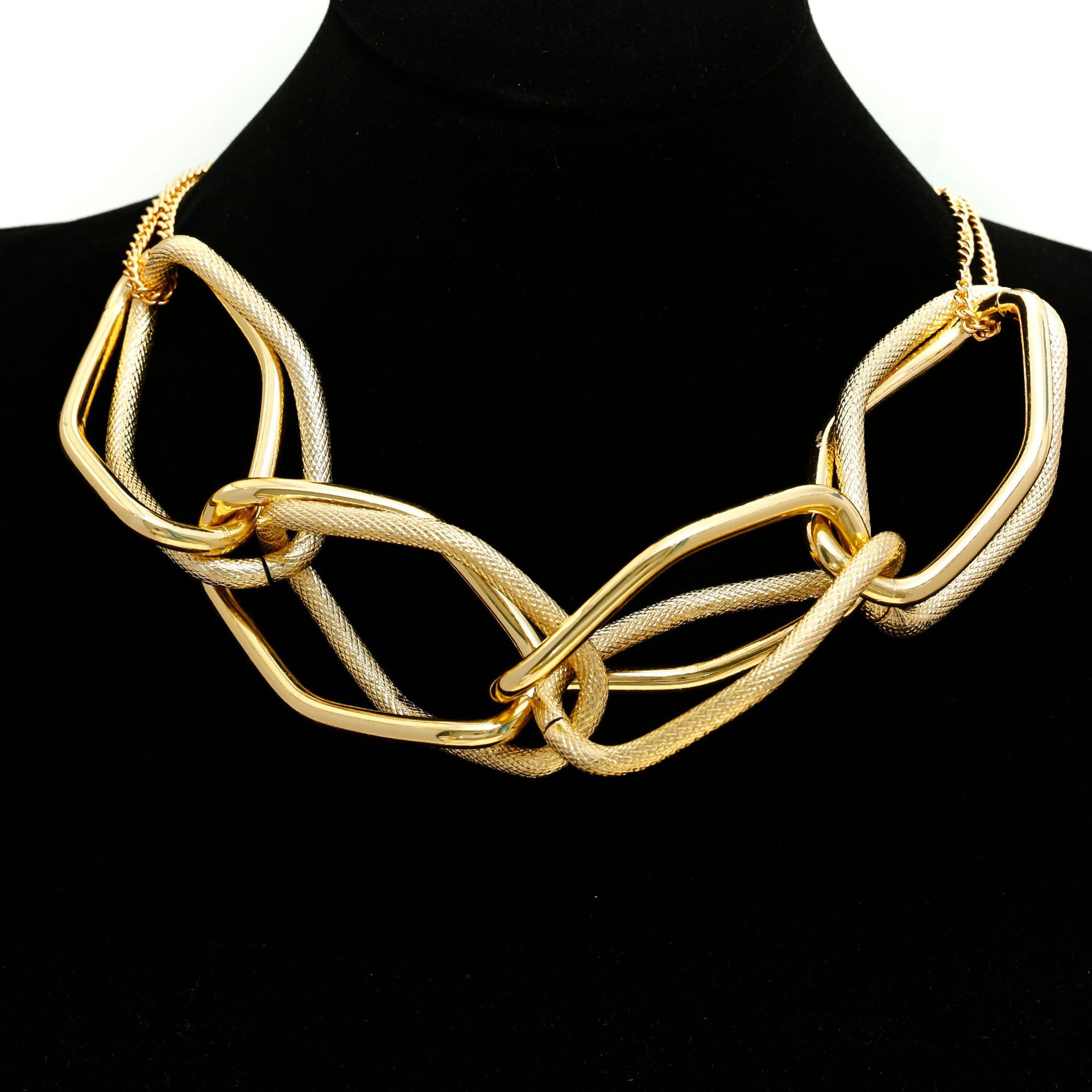 Joyería geométrica de moda transfronteriza europea y americana, cadena exagerada de personalidad, collar de hip-hop, cadena gruesa fresca de moda, collar hueco, mujer