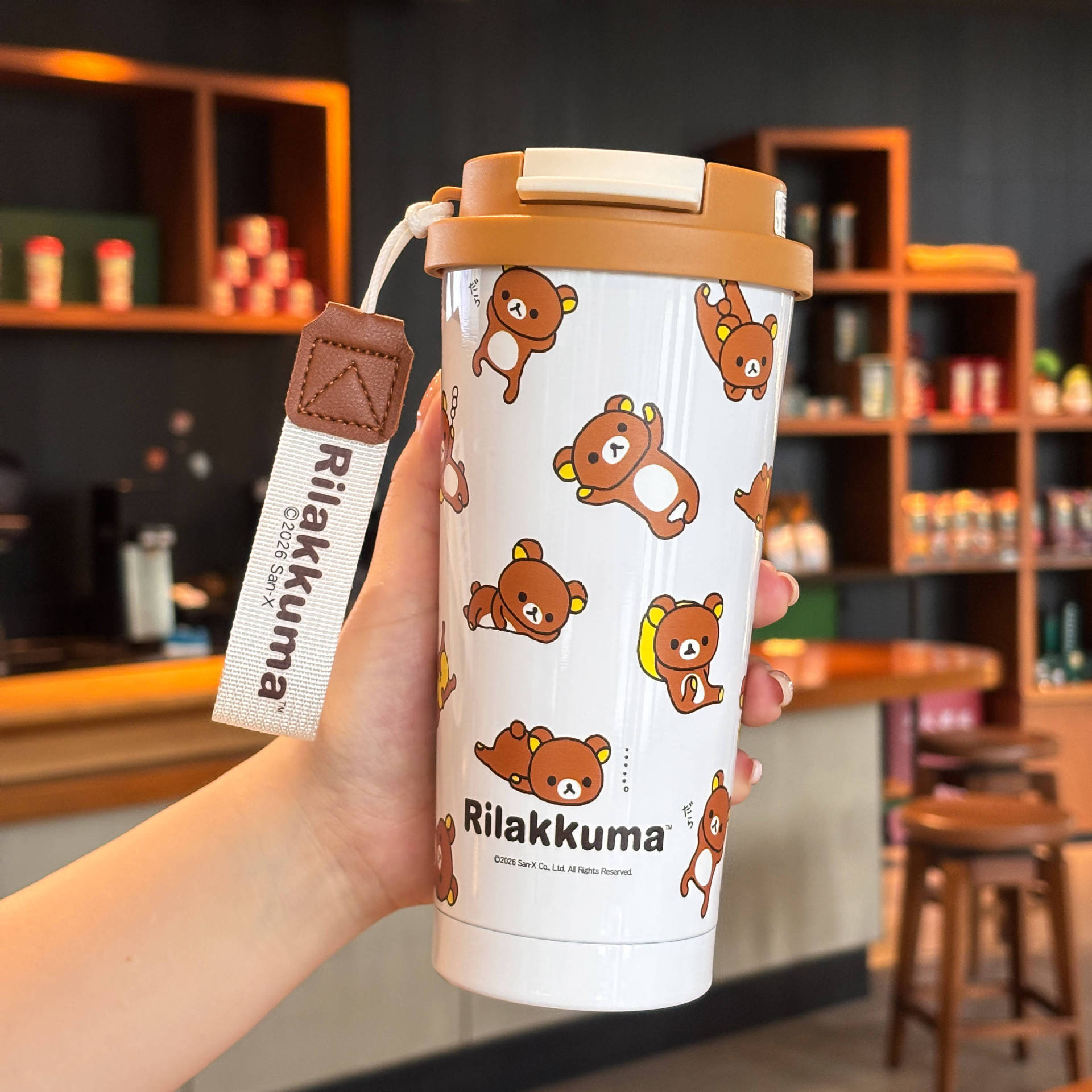 Auténtico relajado oso 2026 nuevo tipo de taza de agua para chicas de alto valor 316 taza de café de oficina de acero inoxidable