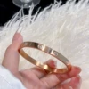Golden bracelet, pink gold, 6mm