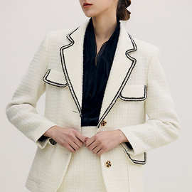 【韩国代购】明星同款NIBBUNS西装套装女23秋冬新款黑白色外套