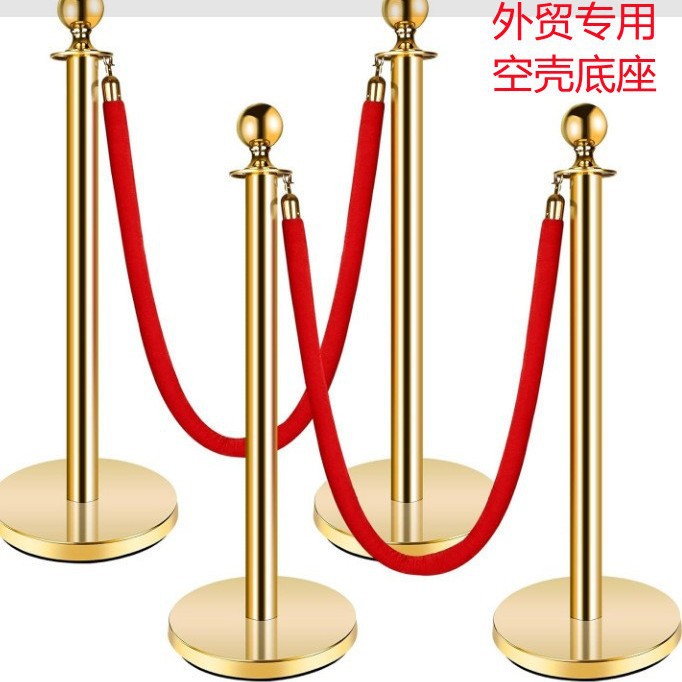 不锈钢礼宾杆挂绳圆球栏杆座警戒线隔离带钛金色迎宾柱银行隔离柱