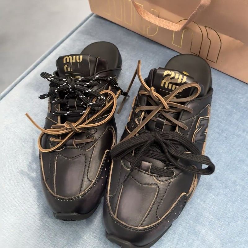 高品质NB 530SL半拖德训鞋复古Miu漆皮休闲拖鞋情侣美拉德阿甘鞋|undefined