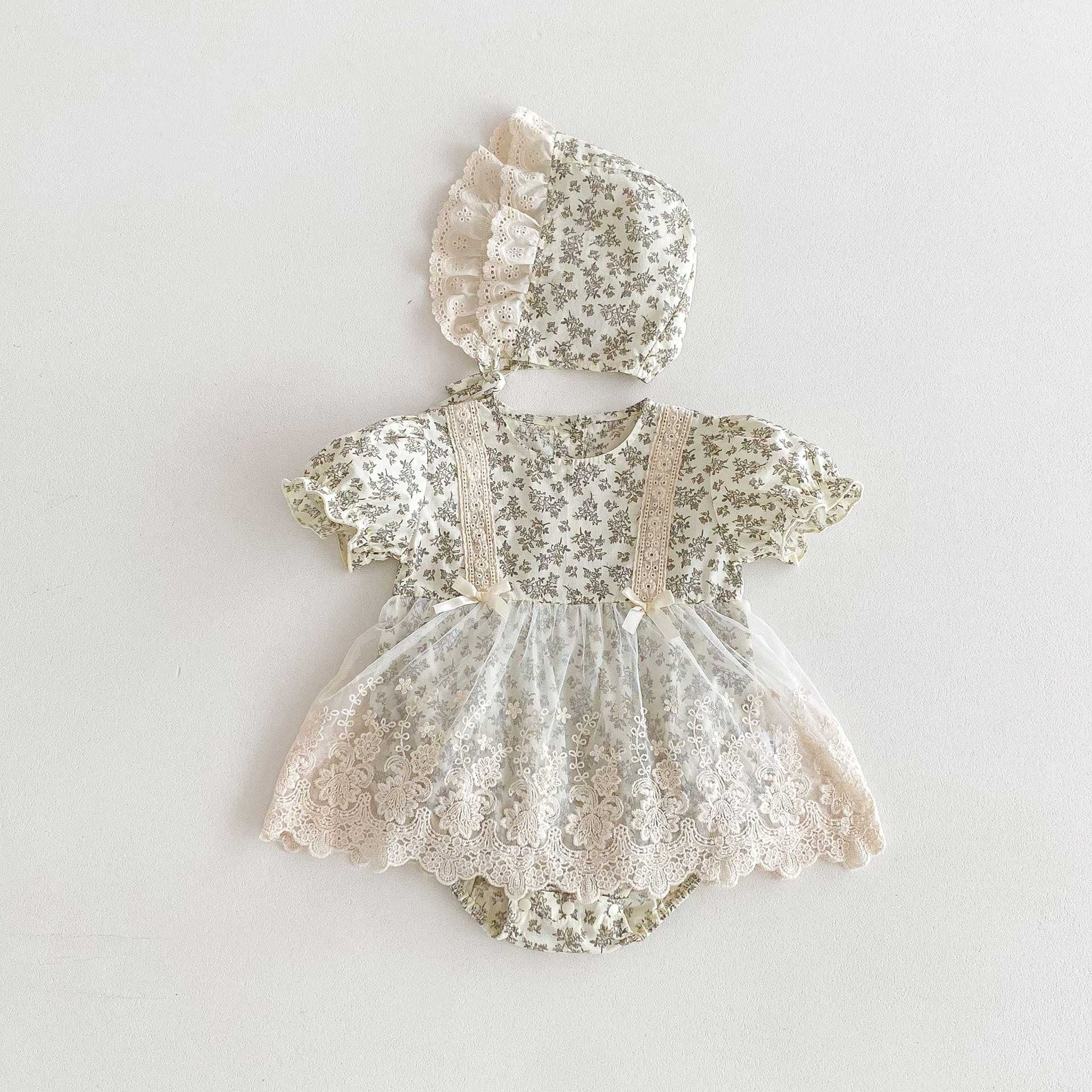 132g Weight Romper Children's Clothing Type Cotton, Lace Fabric Type Bodysuits Tops Type Baby(0-2Years) Age Group Regular Fit Fit Type Bag, Flower Pattern Summer Season Women's, Baby Girl'S Gender Elegant Style Elegant Bag Flower Cotton Lace Baby Rompers 7