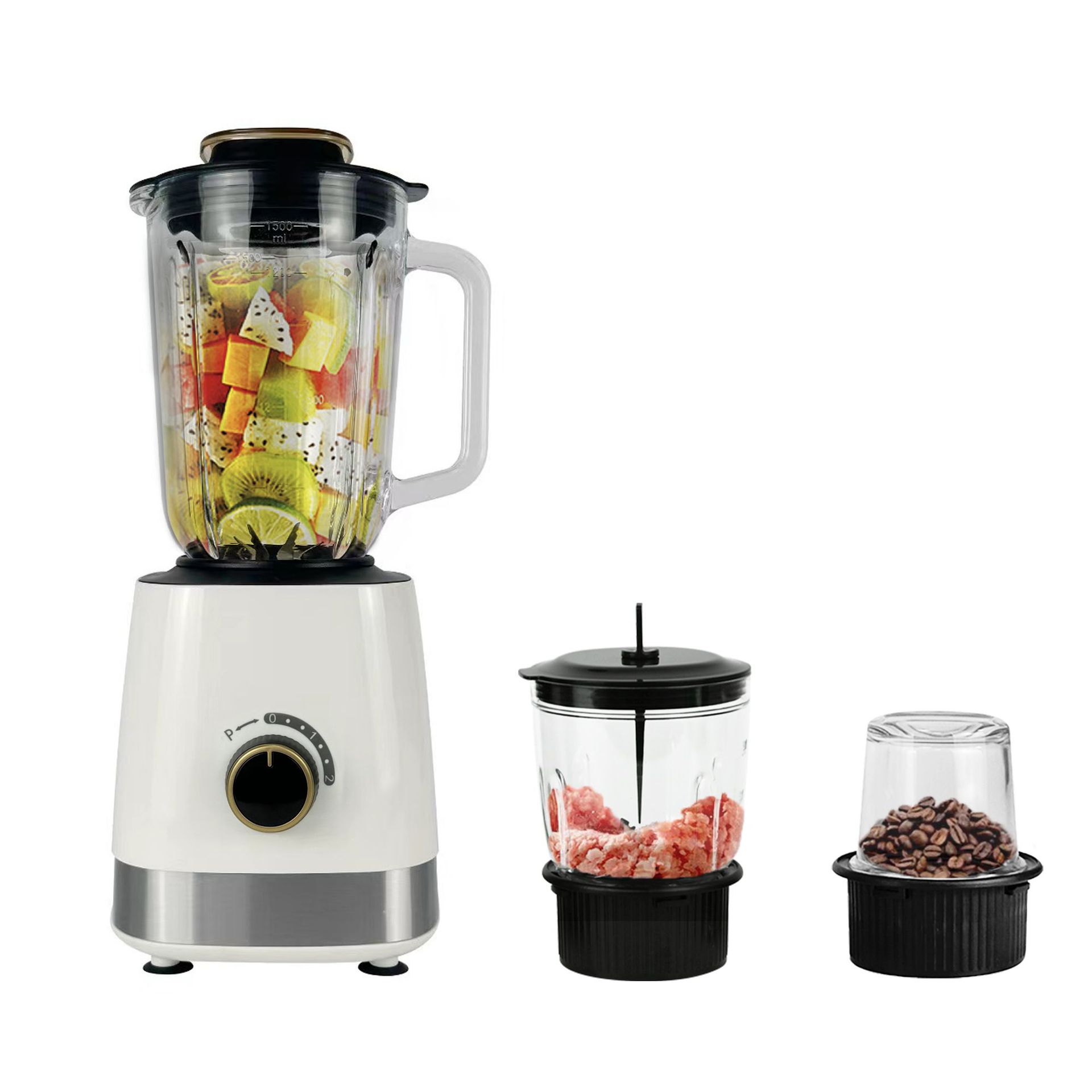 Mezclador eléctrico blanco 3 - en - 1 de gran capacidad exprimidor de jugo al por mayor cocinador multifuncional doméstico fácil de limpiar