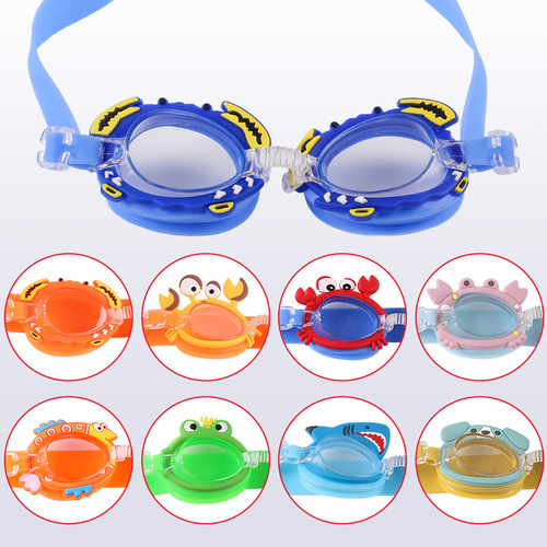 New children's high-transparency anti-fog glasses, deep diving learning swimming goggles, small fish swimming goggles, baby breaststroke training glasses, adjustable