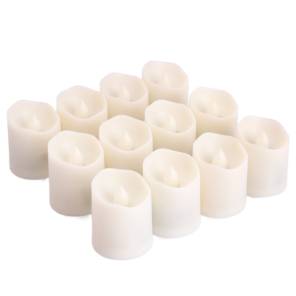 USB electrónica luz de la vela de plástico LED vela de té decoración del banquete de boda de cumpleaños simulación de sincronización vela de té transfronteriza