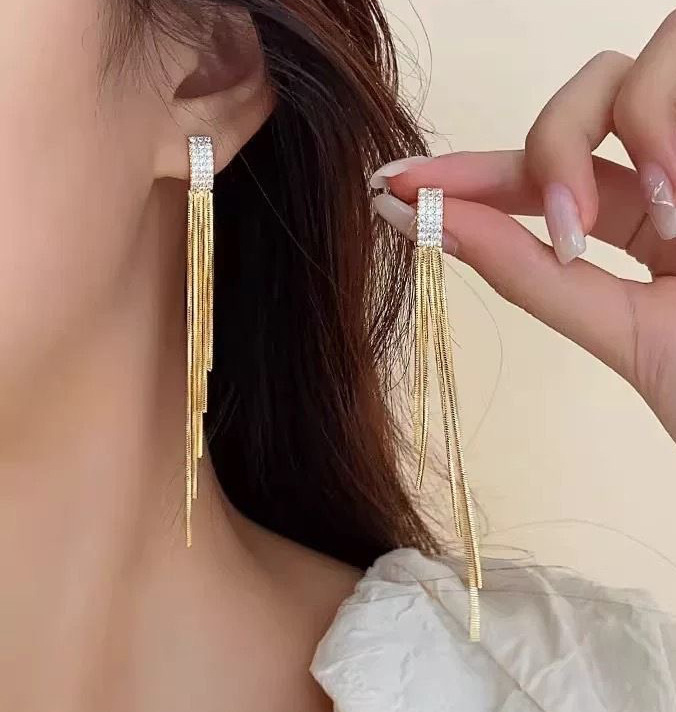 109#流苏耳夹【赠胶垫】
