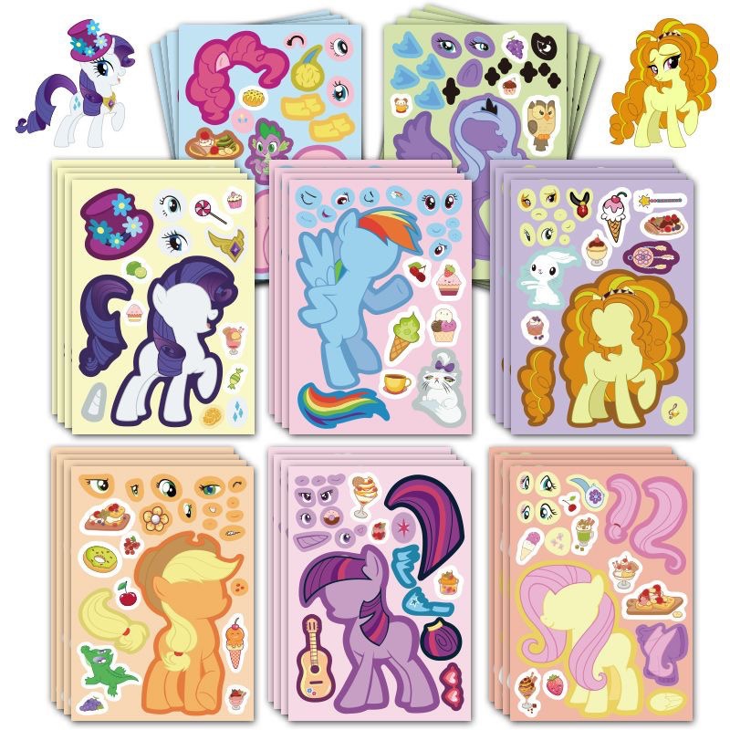 Pegatinas de cambio de ropa de pony Pauli, pegatinas de cambio de ropa de púrpura tierna tierna