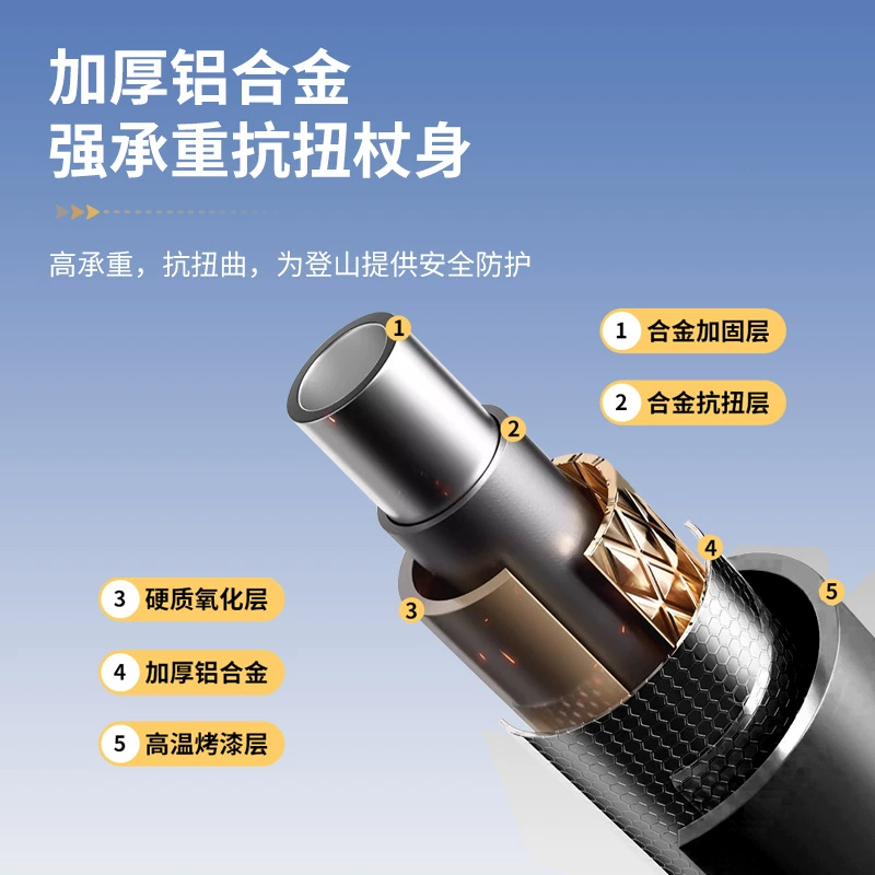 Ultra light telescopic folding professional travel non-slip equipment for hiking