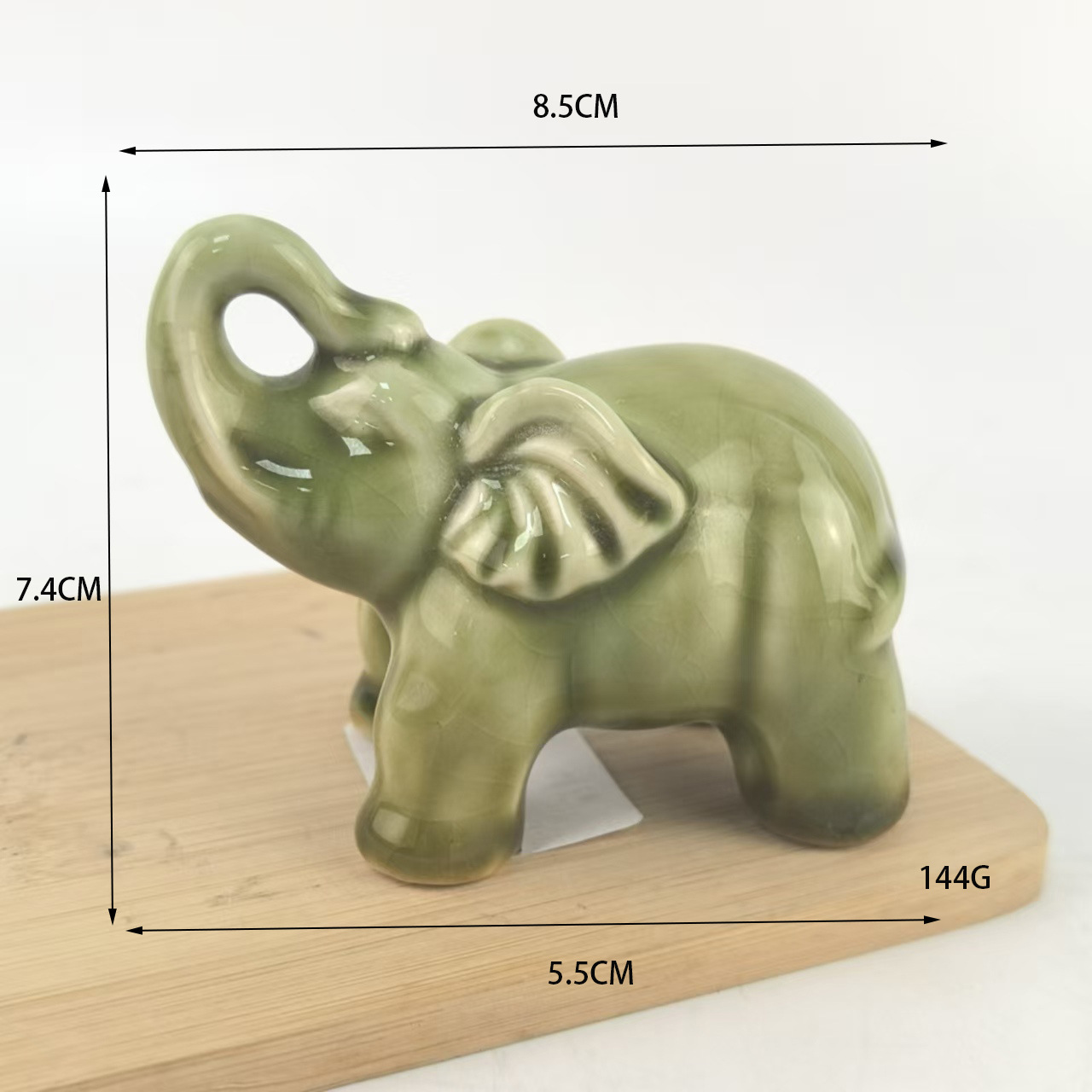 Mini elefante de temperatura media de cerámica, adornos de nicho de escritorio, elefantes seguros y deseables, exquisitos adornos de mesa de centro para mascotas de té