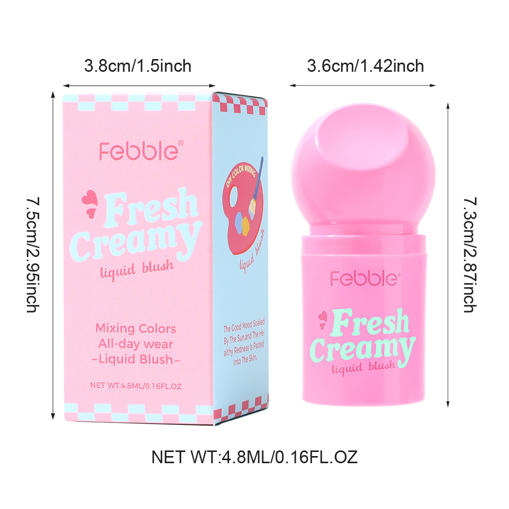Febble Beauty Cross-border exclusivamente para rubor líquido de larga duración de alto brillo, reparación natural al por mayor FBC063