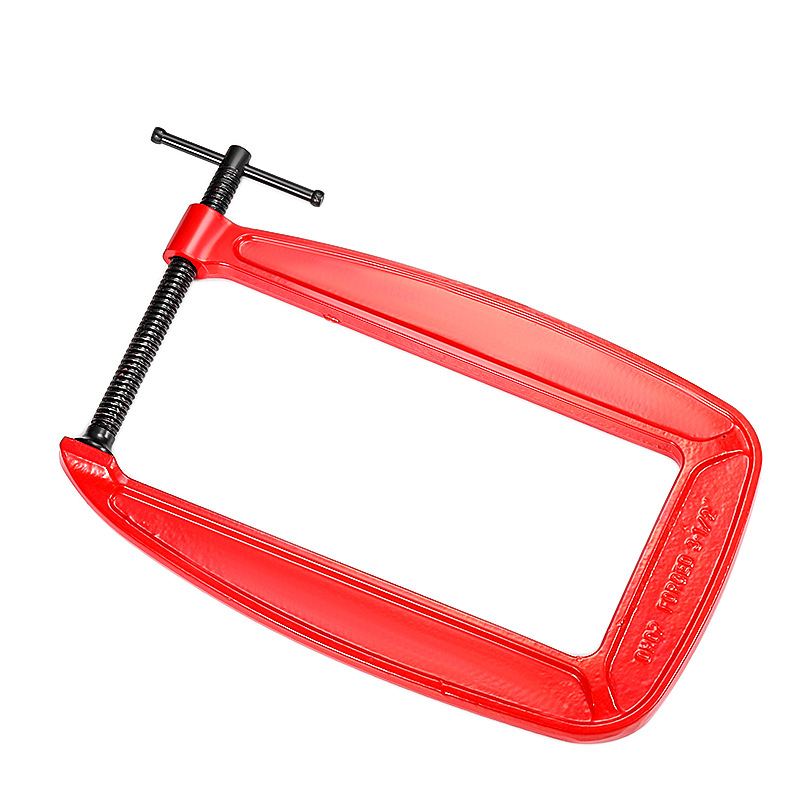 Carpeta en forma de G para carpintería gruesa y pesada multifuncional, de grado industrial, gran abrazadera en forma de G de garganta profunda de hierro fundido extra apretado y fuerte