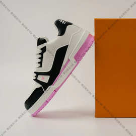 高货L家驴牌玫粉新款配色牛皮板鞋女百搭真皮情侣款运动休闲鞋