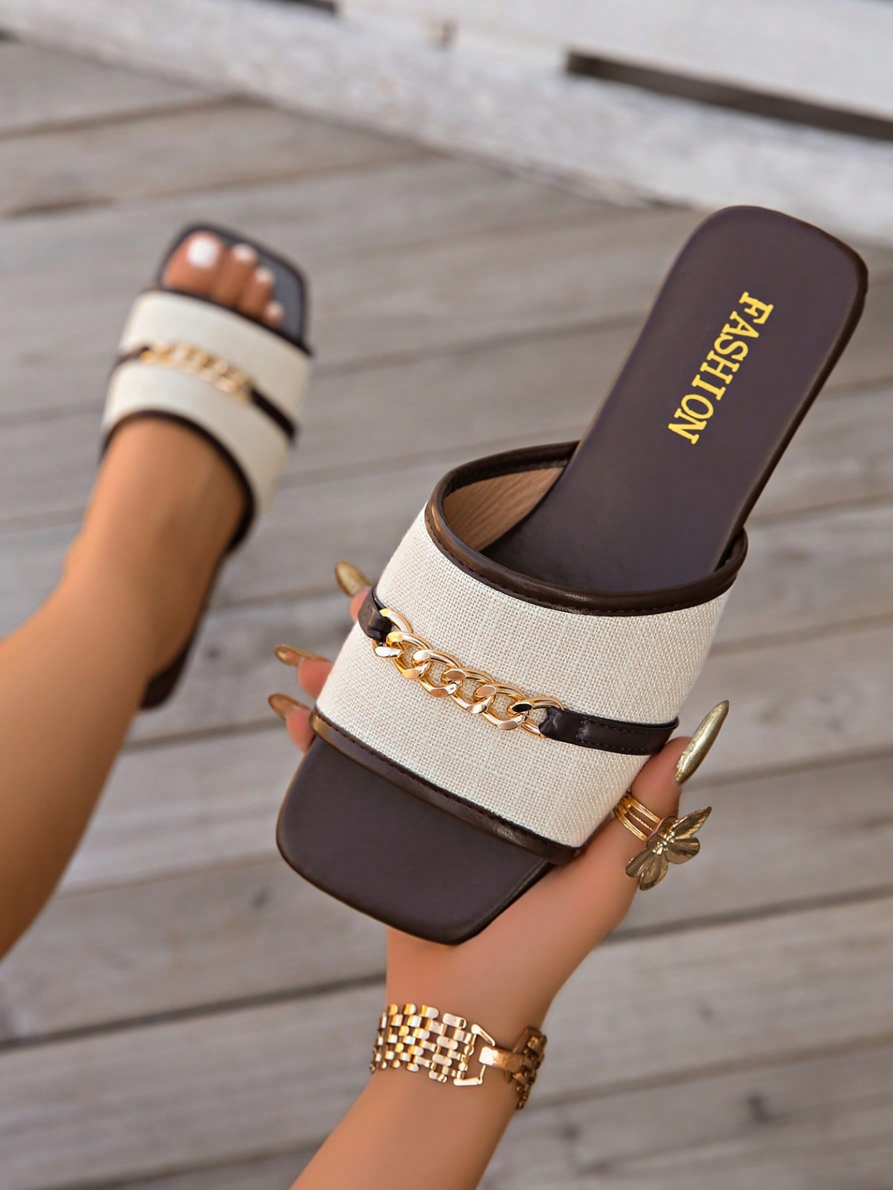 Women's Rhinestone Flat Slippers Round Toe Transparent Shoes_voghion.com