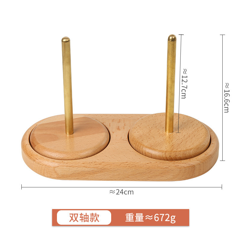 Rodeado de hilo de lana giratorio de madera, grupo de hilo doméstico, herramienta tejida a mano, base de eje de hilo de lana de suéter tejido