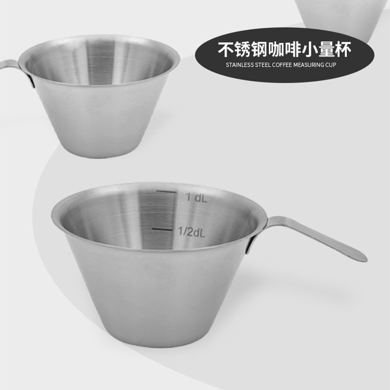 Stainless Steel Concentrated Ounce Cup with Scale, 100ml Measuring Cup for Extracting Coffee, Small Measuring Cup for Coffee Machine Accessories Stainless Steel Concentrated Ounce Cup with Scale, 100ml Measuring Cup for Extracting Coffee, Small Measuring Cup for Coffee Machine Accessories