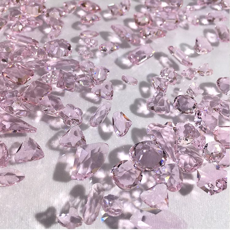Pointed bottom shaped ice through powder naked diamond stereo nail nail big diamond glass fine jewelry mixed diy diamond
