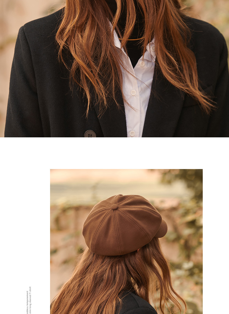 Unisex Beret hat woman autumn and winter fashion warm winter hat solid color octagonal hat with duck cap_voghion.com
