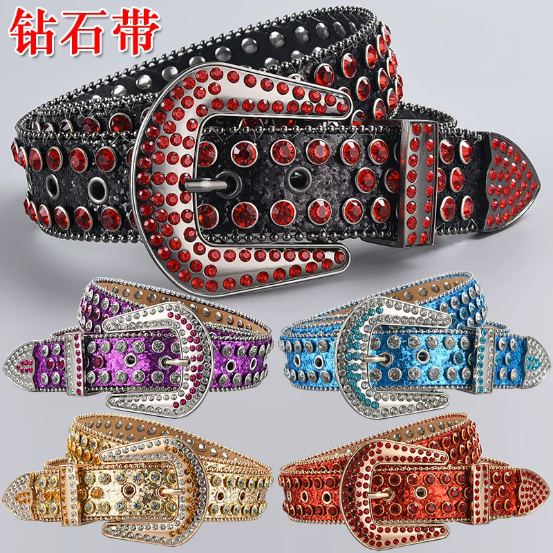 Пояс 3 шт, пояс из акрилового страза в форме diamonds, панк стиль, длины 105–135 см