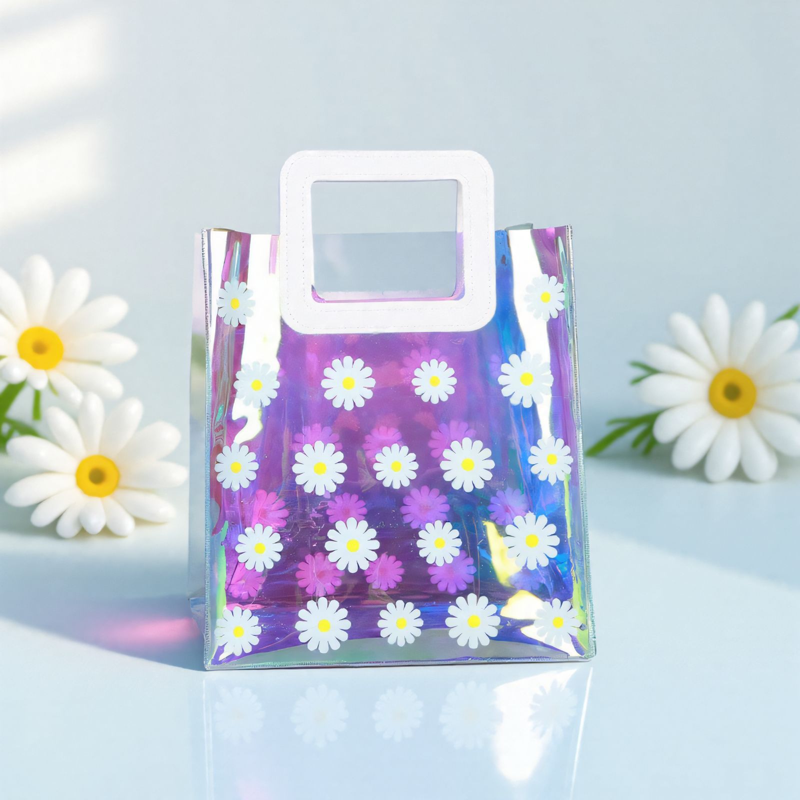 pvc手提袋 PVC礼品手挽购物袋 化妆收纳袋塑料袋拉链便携