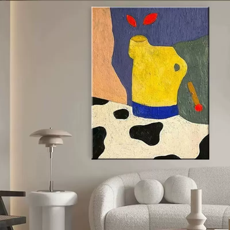 纯手绘油画抽象儿童房客厅装饰画现代手工民宿酒店咖啡厅高档挂画