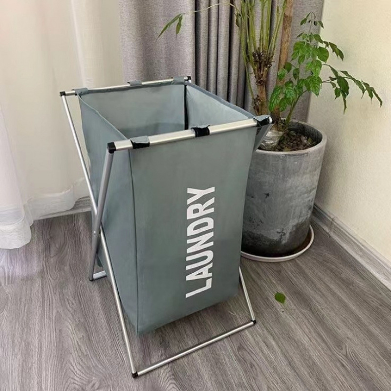 Cesta de ropa sucia plegable doméstica, gran capacidad de ropa sucia, cesto de almacenamiento de ropa, marco de aluminio, tela de Oxford, cesto de ropa sucia lavable